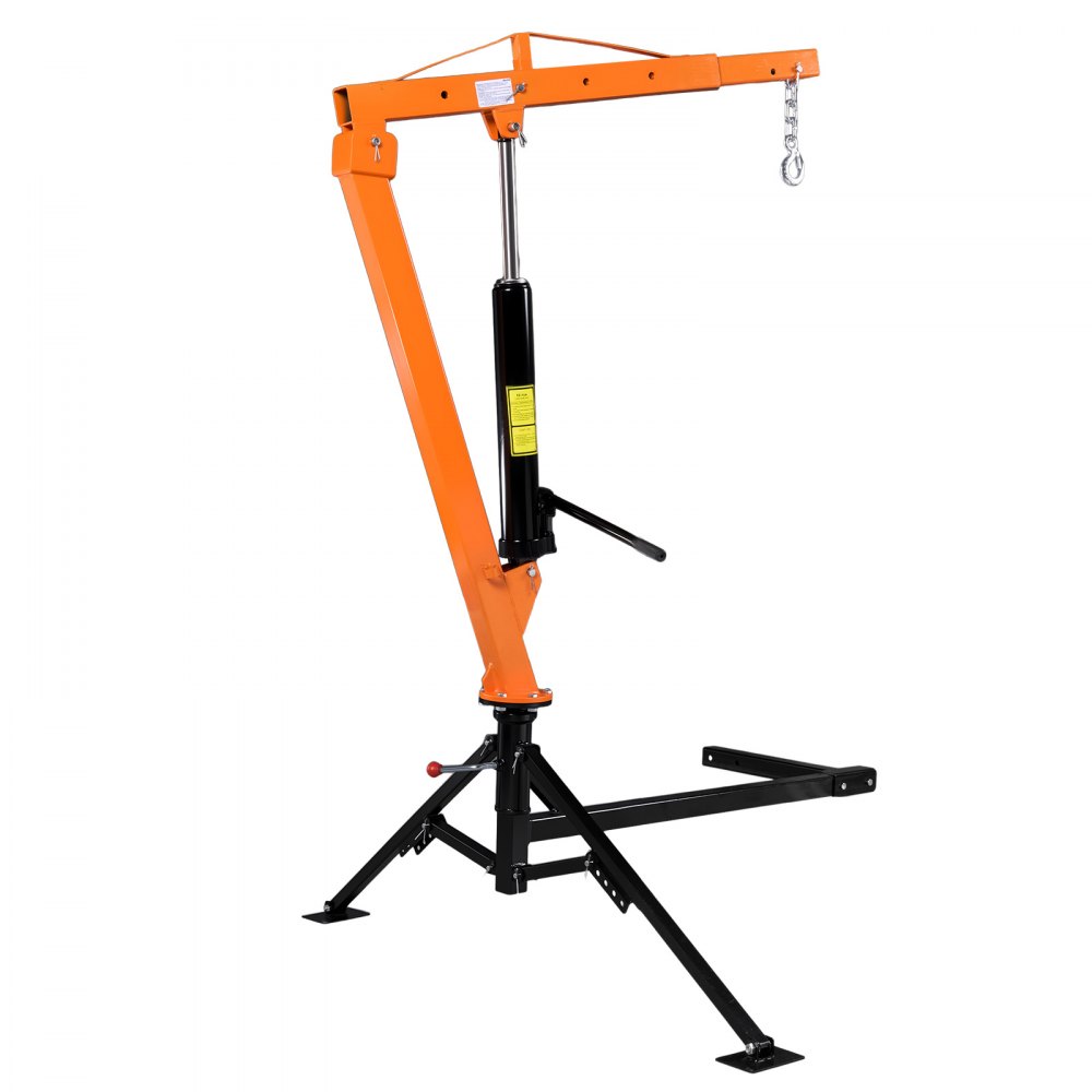 VEVOR Grúa para Camioneta Capacidad de Carga 680 kg, con Gato Hidráulico de 12 T, Pluma Telescópica Rotación 360°, Base de Acero, Grúa Pickup Plegable para Fardos de Pienso y Elevación de Equipos