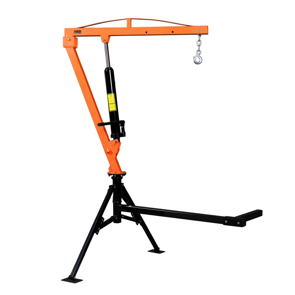 VEVOR Grúa para Camioneta Capacidad de Carga 453,6 kg, con Gato Hidráulico de 8 T, Pluma Telescópica Rotación 360°, Base de Acero, Grúa Pickup Plegable para Elevación de Equipos, Fardos de Pienso