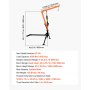 VEVOR Grúa para Camioneta Capacidad de Carga 453,6 kg, con Gato Hidráulico de 8 T, Pluma Telescópica Rotación 360°, Base de Acero, Grúa Pickup Plegable para Elevación de Equipos, Fardos de Pienso