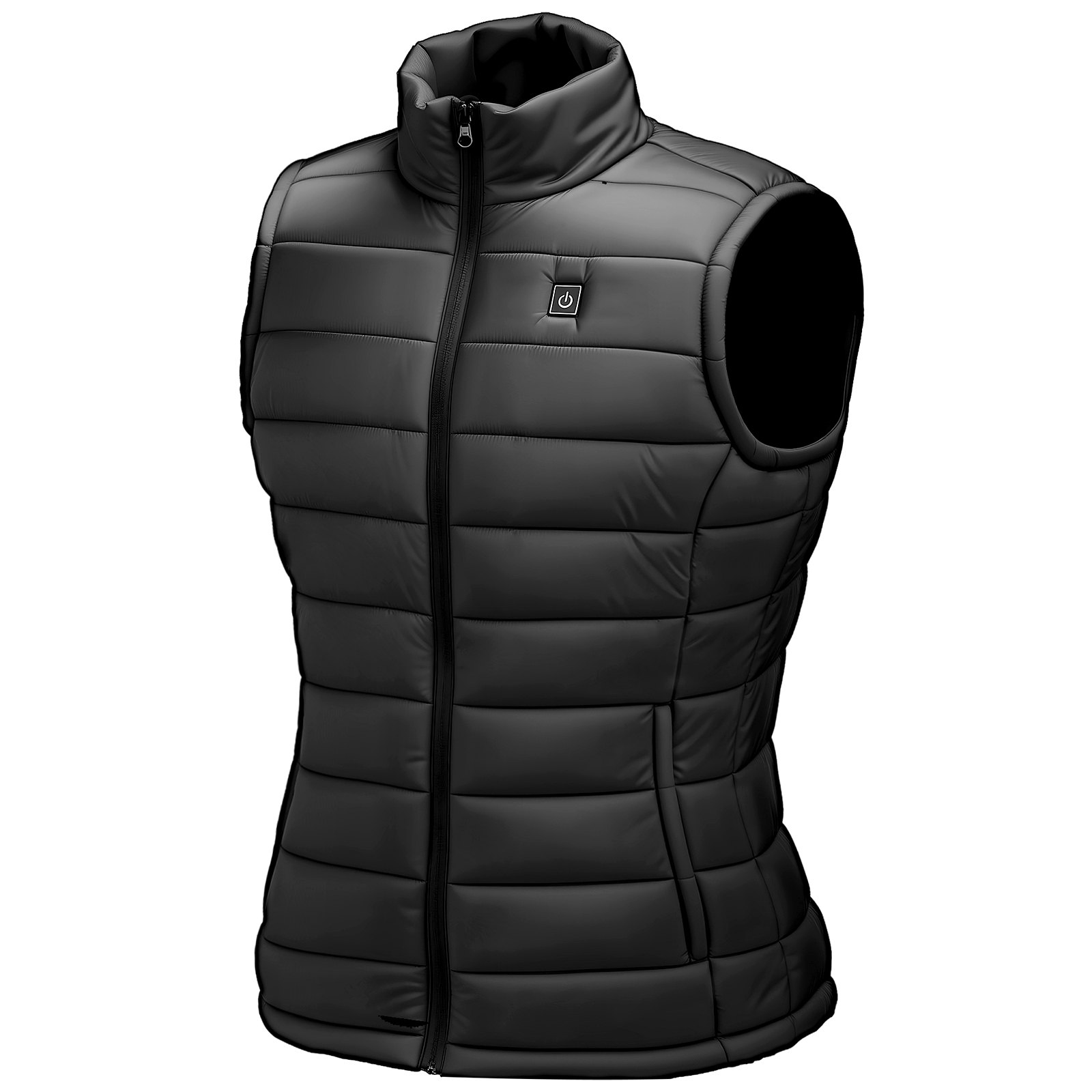 VEVOR Chaleco Calefactable para Mujer, con Batería de 16000 mAh y 8 Zonas de Calentamiento, Recargable, de Invierno, con 3 Niveles de Temperatura, para Actividades al Aire Libre, Talla M, Negro