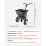VEVOR Esparcidor de Empuje Manual Capacidad de 45,2 kg, Esparcidor de Compost con Rejilla de Tolva y Ruedas, Ancho de Esparcimiento de 0 a 3 m para Semillas y Fertilizantes, para Jardín, Césped