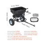 VEVOR Esparcidor de Empuje Manual Capacidad de 59 kg, Esparcidor de Compost con Rejilla de Tolva y Ruedas, Ancho de Esparcimiento de 0 a 3 m para Semillas y Fertilizantes, para Jardín, Césped