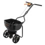 VEVOR Esparcidor de Empuje Manual Capacidad de 6,8 kg, Esparcidor de Compost con Rejilla de Tolva y Neumáticos, Ancho de Esparcimiento de 0 a 3 m para Semillas y Fertilizantes, para Jardín, Césped