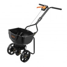 VEVOR Esparcidor de Empuje Manual Capacidad de 6,8 kg, Esparcidor de Compost con Rejilla de Tolva y Neumáticos, Ancho de Esparcimiento de 0 a 3 m para Semillas y Fertilizantes, para Jardín, Césped