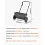 VEVOR Esparcidor de Empuje Manual Capacidad Carga de 22,6 kg, Esparcidor de Compost con Tolva y Ruedas, Ancho de Esparcimiento de 460 mm, para Semillas y Fertilizantes, para Jardín, Césped, Patio