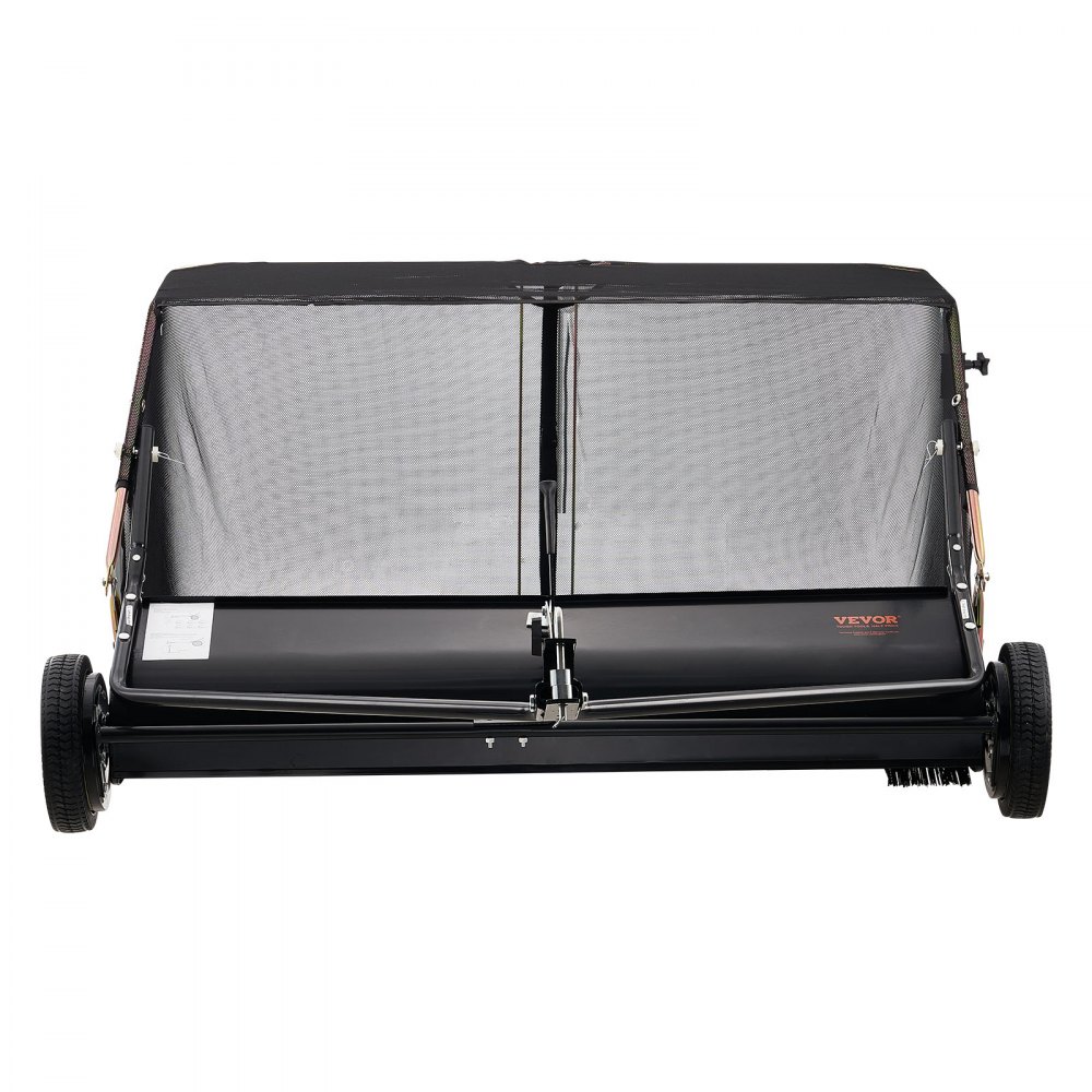 VEVOR Barredora de Césped de Remolque Ancho de 132 cm, Recolector de Hojas Escombros con Ruedas, Barredora Remolcable para Tractor Resistente con Altura de Barrido Ajustable para Patio, Granja