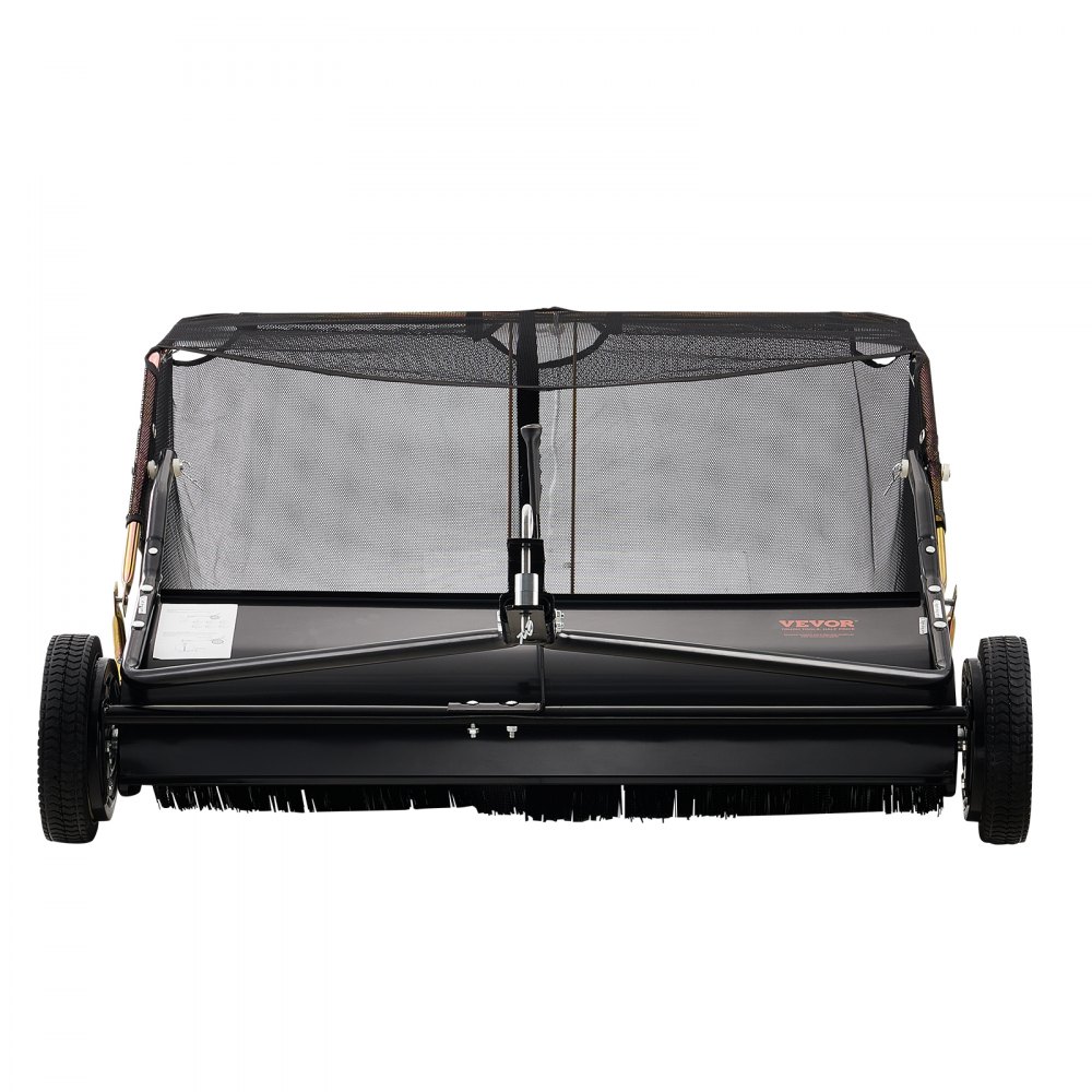 VEVOR Barredora de Césped Desplegable 400 L Barredora Grande y Resistente para Tomar Hojas y Césped Diseño de Cuerda de Descarga 106,68 cm Altura de Barrido Ajustable para Tomar Escombros, Césped