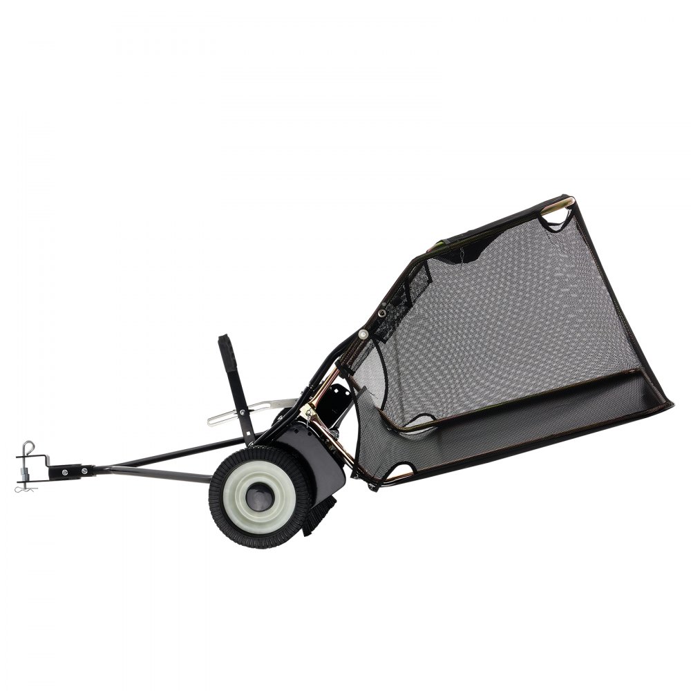 VEVOR Barredora de Césped Desplegable 400 L Barredora Grande y Resistente para Tomar Hojas y Césped Diseño de Cuerda de Descarga 106,68 cm Altura de Barrido Ajustable para Tomar Escombros, Césped