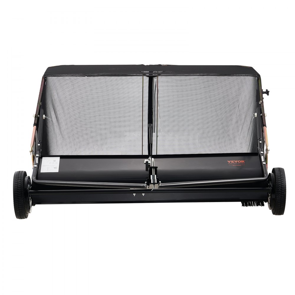 VEVOR Barredora de Césped Desplegable 736 L Barredora Grande y Resistente para Tomar Hojas y Césped Diseño de Cuerda de Descarga 132 cm Altura de Barrido Ajustable para Tomar Escombros, Césped