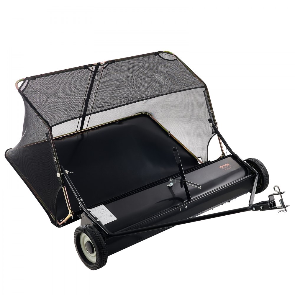 VEVOR Barredora de Césped Desplegable 736 L Barredora Grande y Resistente para Tomar Hojas y Césped Diseño de Cuerda de Descarga 132 cm Altura de Barrido Ajustable para Tomar Escombros, Césped