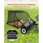 VEVOR Barredora de Césped de Remolque Ancho de 122 cm, Recolector de Hojas Capacidad de 7,8 m³, Barredora Remolcable para Tractor Resistente con Altura de Barrido Ajustable para Patio, Granja