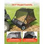 VEVOR Barredora de Césped de Remolque Ancho de 122 cm, Recolector de Hojas Capacidad de 7,8 m³, Barredora Remolcable para Tractor Resistente con Altura de Barrido Ajustable para Patio, Granja