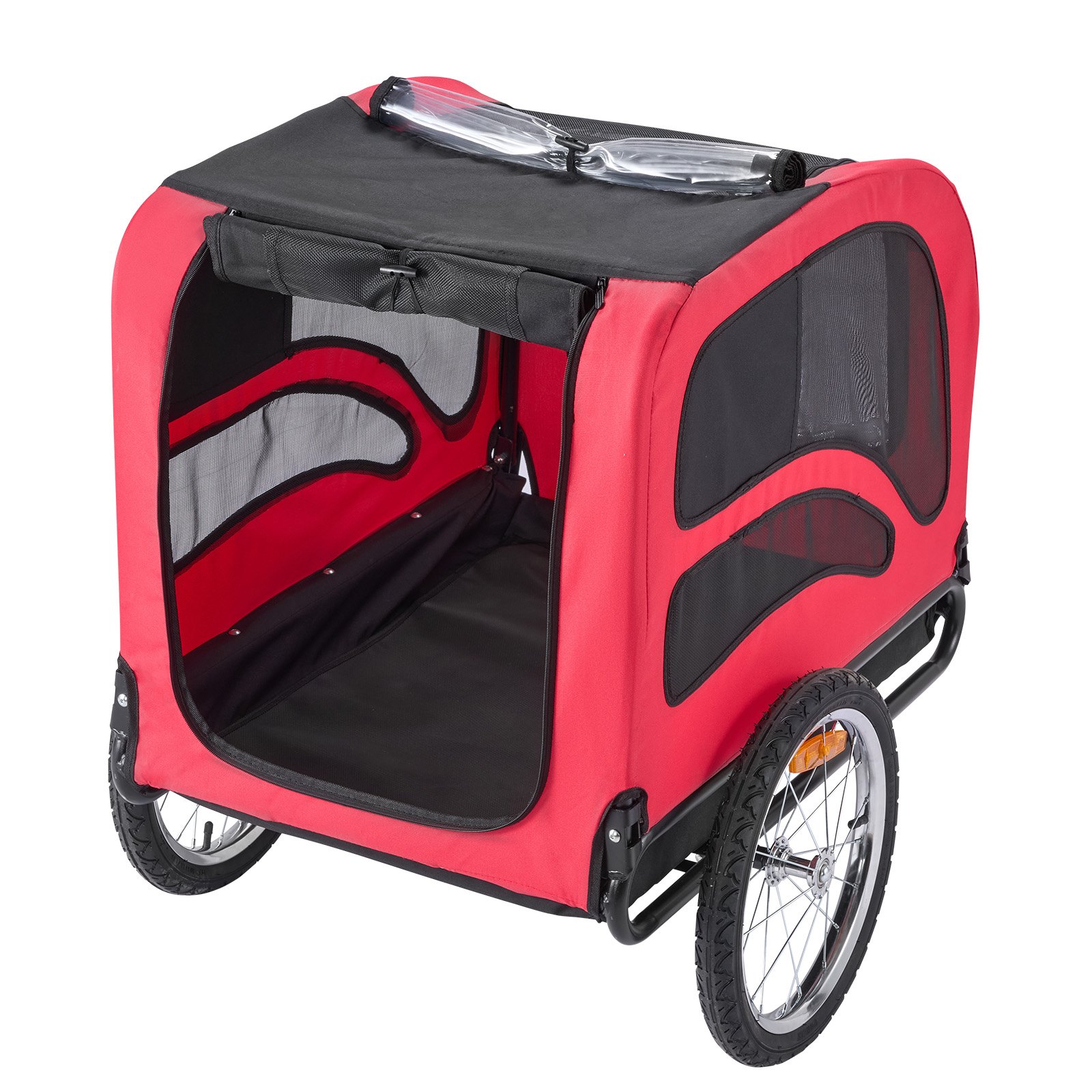 VEVOR Dog Bike Trailer, Supports up to 45 kg, Pet Cart Bicycle Carrier for Small & Large Dogs, Easy Folding Frame with Quick Release Wheel, Universal Bicycle Coupler, Reflector, Flag, Internal Leash