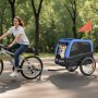 VEVOR Remolque de Bicicleta para Perros, Carga de 45 kg, Carrito Portabicicletas Plegable para Perros Pequeños/Medianos con Rueda de Liberación Rápida, Enganche Universal, Reflector y Correa Interior