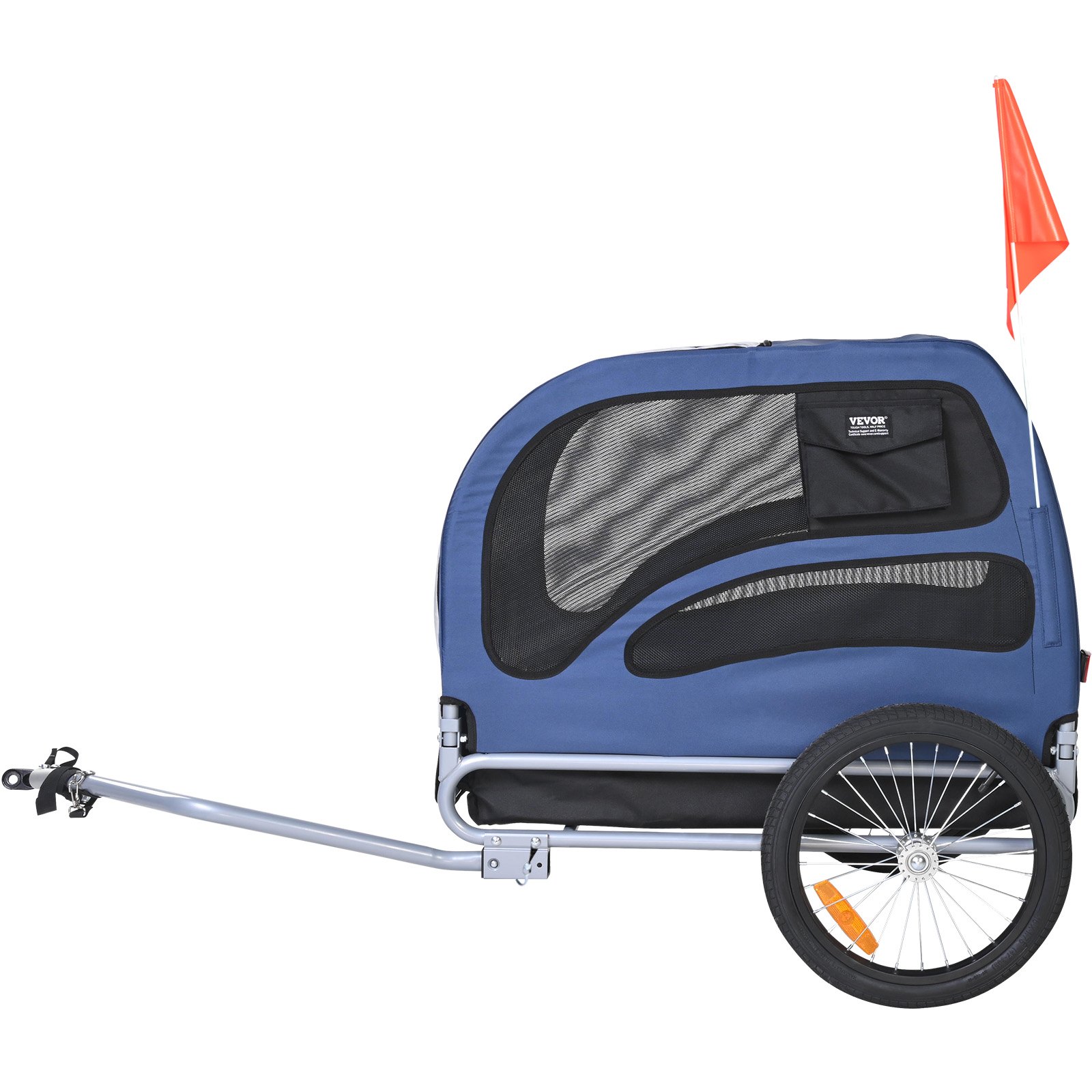 VEVOR Remolque Plegable para Bicicleta para Perros Carga de 45 kg Portabicicletas para Mascotas Marco Fácil de Plegar con Ruedas de Liberación Rápida, Acoplador Universal para Bicicleta, Reflectores