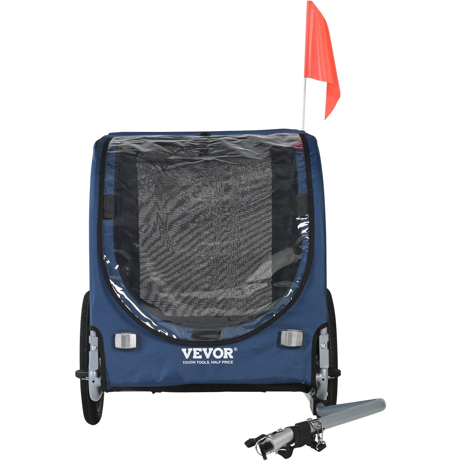VEVOR Remolque Plegable para Bicicleta para Perros Carga de 45 kg Portabicicletas para Mascotas Marco Fácil de Plegar con Ruedas de Liberación Rápida, Acoplador Universal para Bicicleta, Reflectores