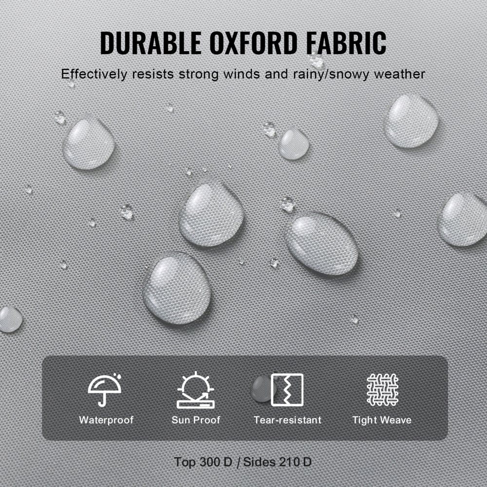 VEVOR Funda para Caravana de Tela Oxford 300D, Resistente al Viento y Antidesgarro, Clase A, con Bolsa de Almacenamiento, Parches de Reparación, Correas y Fundas de Neumáticos, 9,8 x 2,7 x 2,8 m