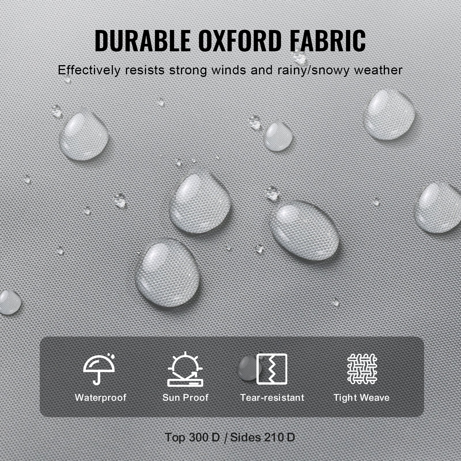 VEVOR Funda para Caravana de Tela Oxford 300D, Resistente al Viento y Antidesgarro, Clase A, con Bolsa de Almacenamiento, Parches de Reparación, Correas y Fundas de Neumáticos, 9,8 x 2,7 x 2,8 m