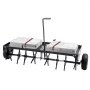 VEVOR Aireador de Césped Remolcable de 1500 x 980 x 885 mm con Enganche Universal, Púas de Hierro Dispuestas Alternativamente, Carga de 63,5 kg para Remolcar, Jardines, Céspedes y Granjas, Negro