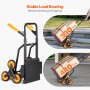 VEVOR Carro para Subir Escaleras Carretilla de Mano Plegable 200 kg 6 Ruedas