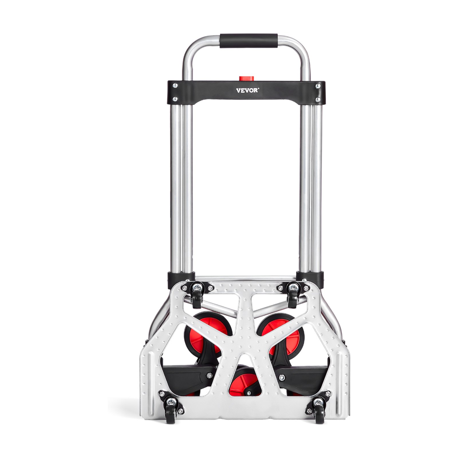 VEVOR Hand Truck 490 x 475 x 1150 mm, Stair Climber, Stair Hand Truck 118 kg, Foldable Trolley with Telescopic Handle, 10 Wheels & 2 Elastic Ropes for Home, Shopping, Moving & Storage