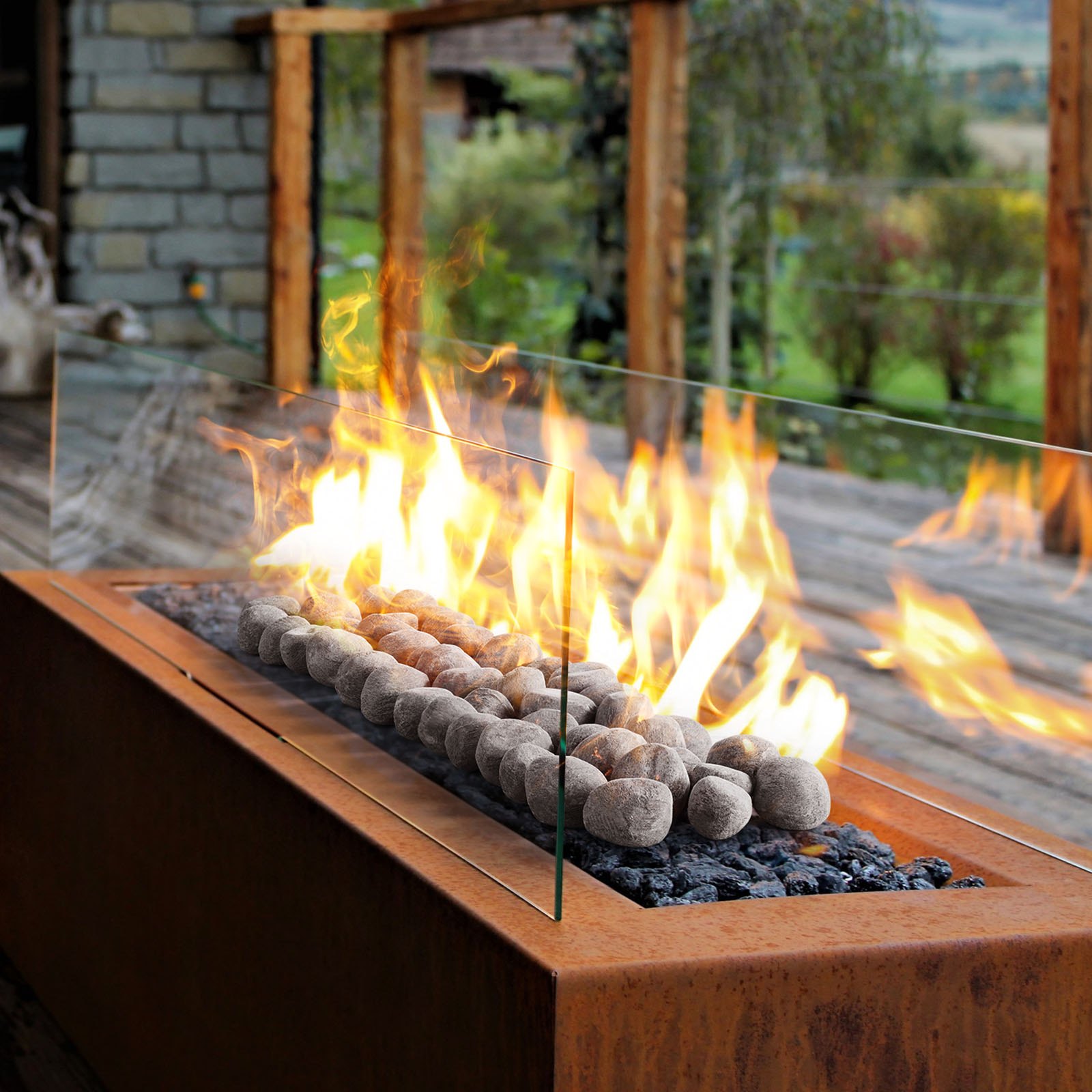VEVOR Piedras de Cerámica para Fuego 2,5-5 cm 48 Piezas Rocas de Lava Reutilizables para Uso en Interiores y Exteriores Piedras Decorativas para Fogatas de Propano, Gas, Estufas, Camping, Gris