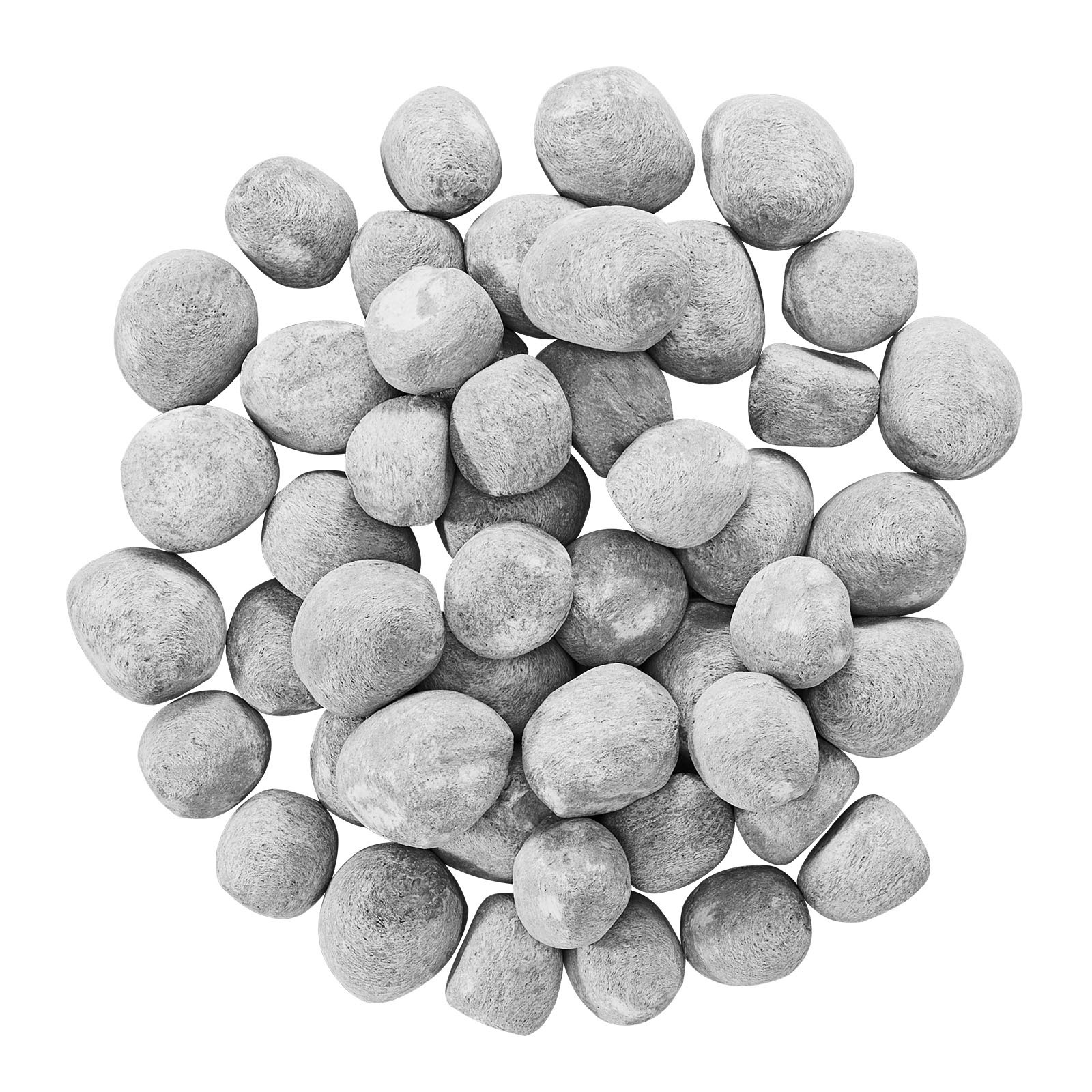 VEVOR Piedras de Cerámica para Fuego 2,5-5 cm 48 Piezas Rocas de Lava Reutilizables para Uso en Interiores y Exteriores Piedras Decorativas para Fogatas de Propano, Gas, Estufas, Camping, Gris