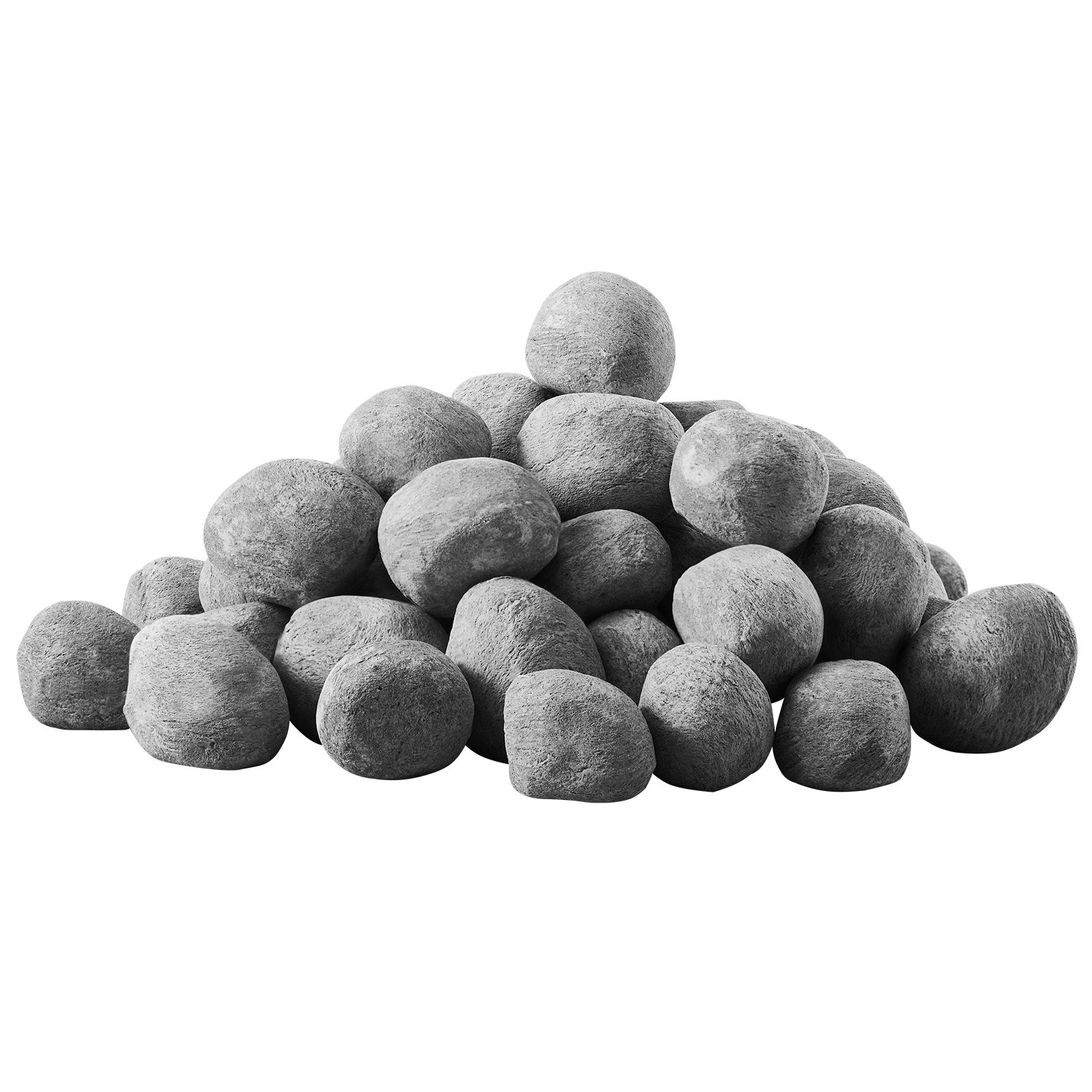 VEVOR Piedras de Cerámica para Fuego 2,5-5 cm 48 Piezas Rocas de Lava Reutilizables para Uso en Interiores y Exteriores Piedras Decorativas para Fogatas de Propano, Gas, Estufas, Camping, Gris