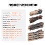 Leños para chimenea de gas VEVOR fabricados en fibra cerámica, aspecto de madera natural prequemada, juego de 10 piezas.