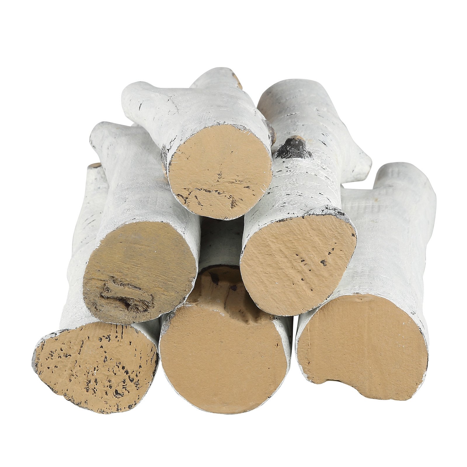 Pila de troncos para chimenea VEVOR con textura realista y color de madera natural.