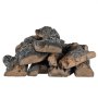 Pila de troncos de cerámica para chimenea de gas VEVOR con textura de madera realista y detalles carbonizados.