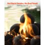 VEVOR Bolas de Cerámica para Fuego 15 Piezas 76 mm de Fibra Cerámica Piedras de Lava Redondas Reutilizables para Uso en Interiores y Exteriores para Fogatas de Propano, Gas, Estufas, Camping, Negro