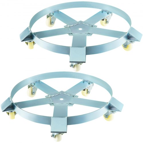 VEVOR Plataforma con Ruedas para Transporte 55 Galones x 2, Plataforma con Ruedas de Material Acero Q235, Base con 5 Ruedas, Soporte Rodante de Color Gris, Carros Transporte de 19,5 kg para Talleres