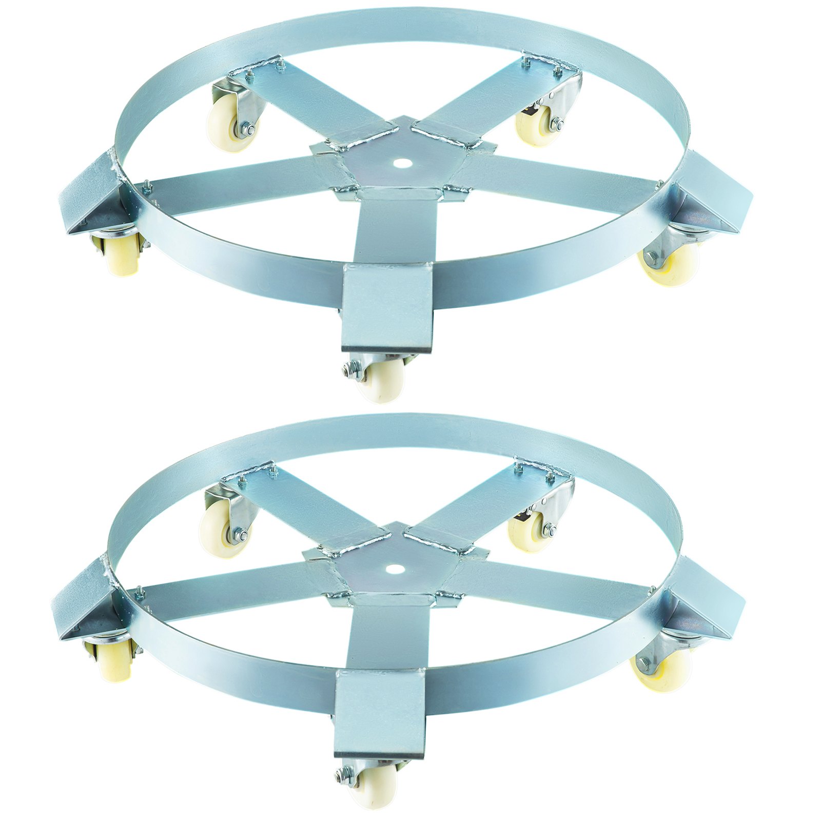 VEVOR Plataforma con Ruedas para Transporte 55 Galones x 2, Plataforma con Ruedas de Material Acero Q235, Base con 5 Ruedas, Soporte Rodante de Color Gris, Carros Transporte de 19,5 kg para Talleres