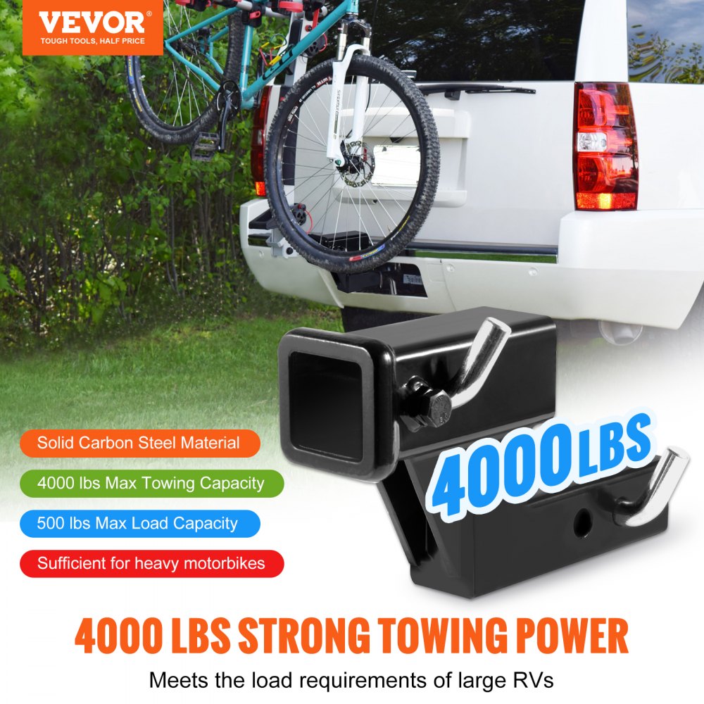 VEVOR Elevador de Enganche para Remolque Receptor 5,1cm Subida Bajada de 10,2cm