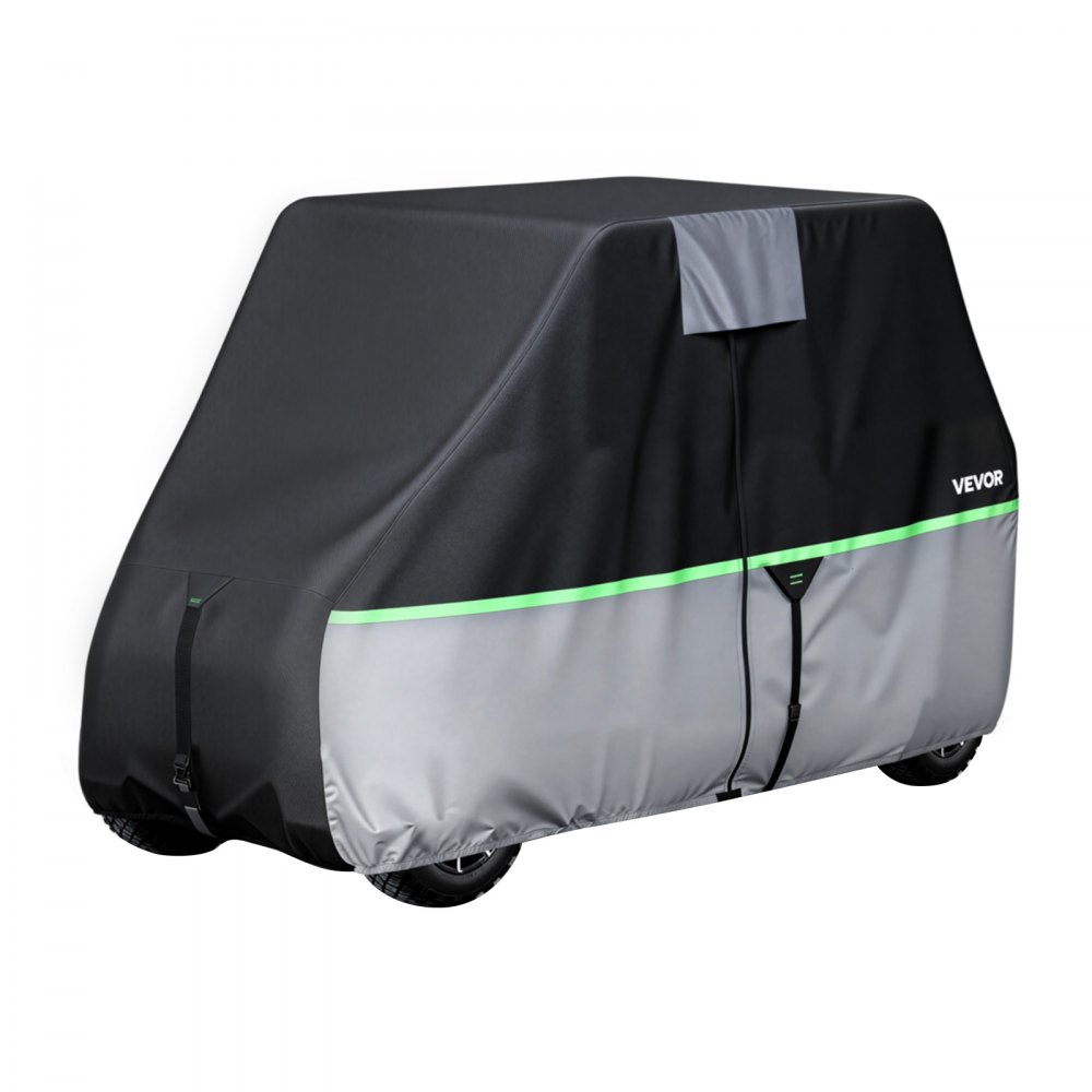 VEVOR Funda para Carrito de Golf de Tela Oxford 600D, Cubierta Impermeable para 2+2/4 Pasajeros con 3 Puertas Laterales con Cremallera, Bandas Reflectantes, Compatible con EZGO Club Car Honda Yamaha