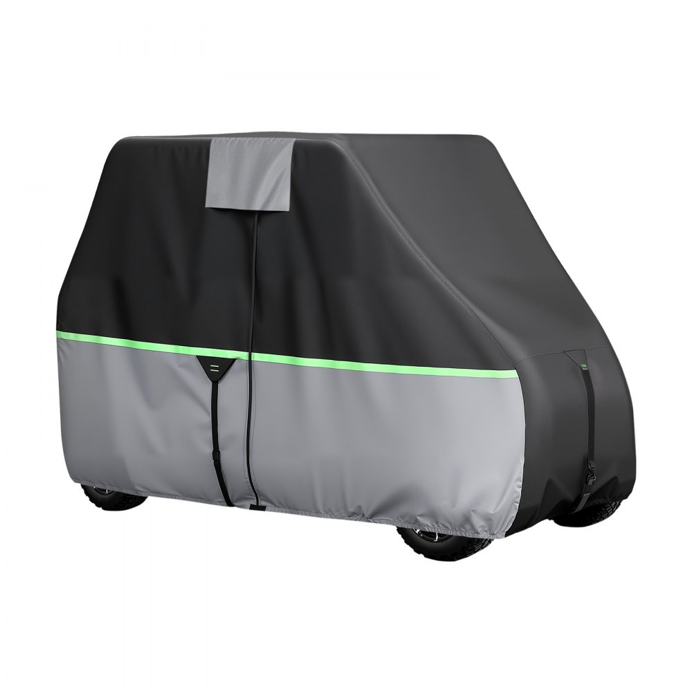 VEVOR Funda para Carrito de Golf de Tela Oxford 600D, Cubierta Impermeable para 2+2/4 Pasajeros con 3 Puertas Laterales con Cremallera, Bandas Reflectantes, Compatible con EZGO Club Car Honda Yamaha