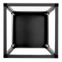Vista superior de una caja pliométrica VEVOR negra con un marco de metal resistente y atornillado.