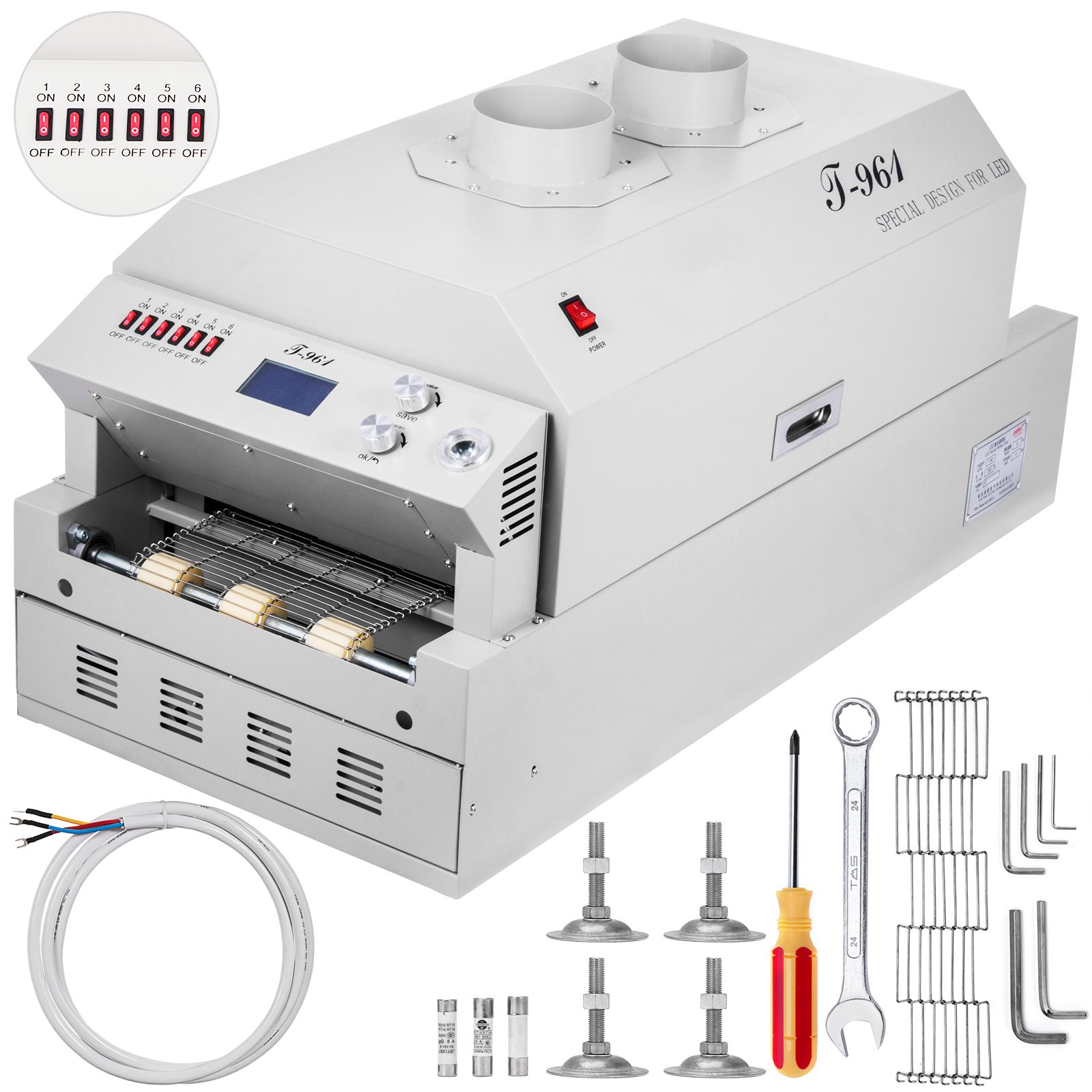 Máquina De Soldadura De Horno De Reflujo Infrarrojo Horno De Reflujo 230x730 Mm
