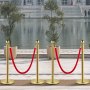 VEVOR Poste de orientación dorado, 4 piezas, barrera de marcado de control de multitudes de acero inoxidable con parte superior de bola, para separación de colas públicas, escuela, teatro, hotel
