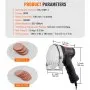 VEVOR Cuchillo Eléctrico Kebab 80W, Cortadora de Carne Shawarma Turca Kebab Comercial de Acero Inoxidable con 2 Cuchillas Diámetro 100 mm, Espesor Ajustable 0-8 mm, para Restaurante, Snack-Bar