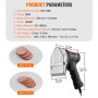 VEVOR Cuchillo Kebab Eléctrico 80 W, Shawarma Döner Kebab Cortador de Carne Turco Comercial de Acero Inoxidable, con 2 Cuchillas Diámetro 100 mm, Grosor Ajustable 0-8 mm, para Restaurante, Snack-bar