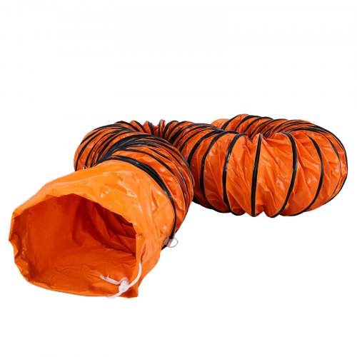 VEVOR Tubo PVC Flexible 7,6 m, Conductos de Ventilación Nuevo, Manguera de Conducto Flexible de PVC 6 kg, Tubo de Manguera de Ventilación Trajes Diámetro del Ventilador 31,2 cm, Anillos en Forma de D