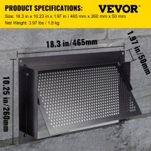 VEVOR Rejilla Galvanizada 16 x 8 '' Rejilla de Ventilación de Inundación Negro