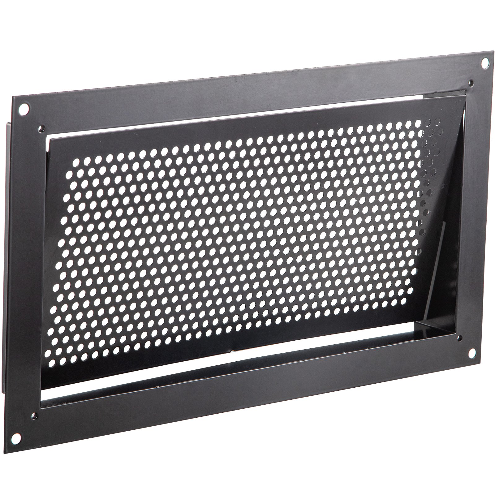 VEVOR ventilation grille 406 x 203 mm, end grille made of galvanized steel, 0.75 mm thick, flap exhaust grille, black weather protection grille for crawl spaces, garages and enclosures, only 1.8 kg