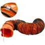 Manguera de conducto HVAC flexible de color naranja VEVOR con bobina negra y cierre de cordón.