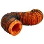 Manguera de conducto HVAC VEVOR naranja con anillos de soporte negros sobre fondo blanco.