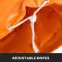 Manguera de conducto HVAC VEVOR naranja con cuerdas blancas ajustables para una fijación segura.