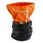 Manguera de conducto HVAC VEVOR naranja con bobinas negras y cuerda blanca.