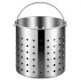 VEVOR Olla para Sopa de 39,7 L con tapa, Diámetro de 35 cm, Altura de 41 cm, Olla Grande de Acero Inoxidable con Asa y Colador, Llama Abierta e Inducción para Eventos Comerciales, Restaurantes